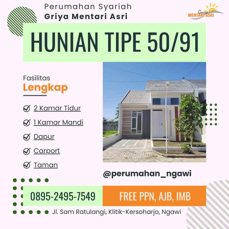 dijual rumah jl sam ratulangi klitik