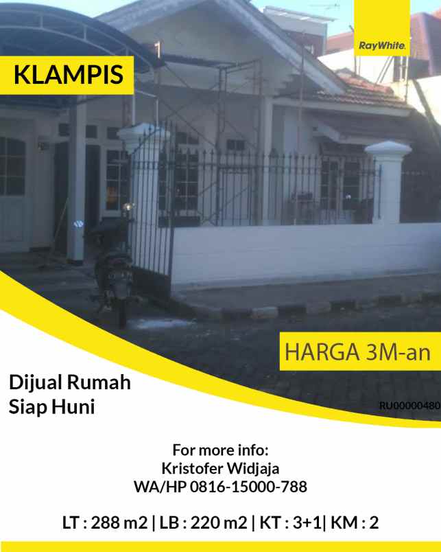 dijual rumah klampis anom wisma mukti