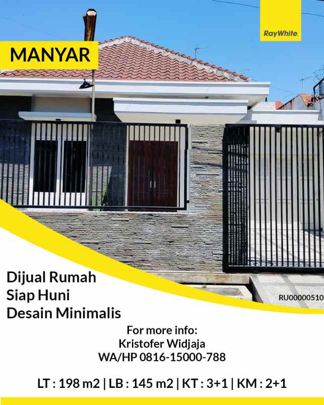 dijual rumah manyar tirtoyoso