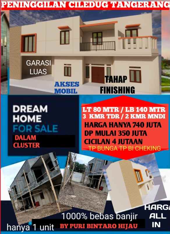 dijual rumah peninggilan ciledug tangerang