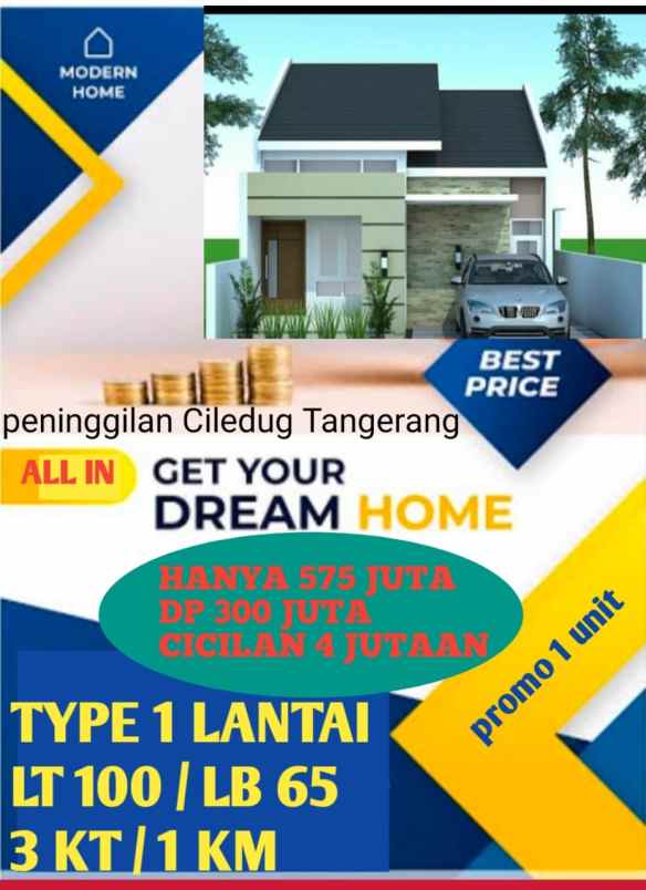 dijual rumah peninggilan ciledug tangerang