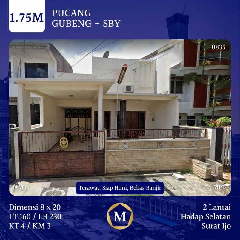 dijual rumah pucang surabaya