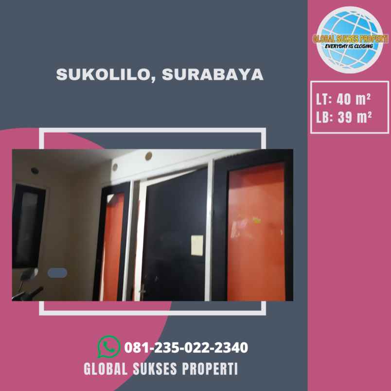 dijual rumah sukolilo