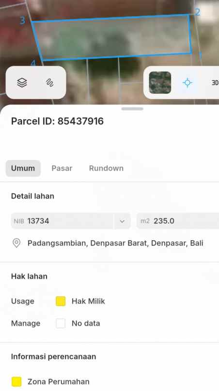 dijual tanah andakasa penamparan