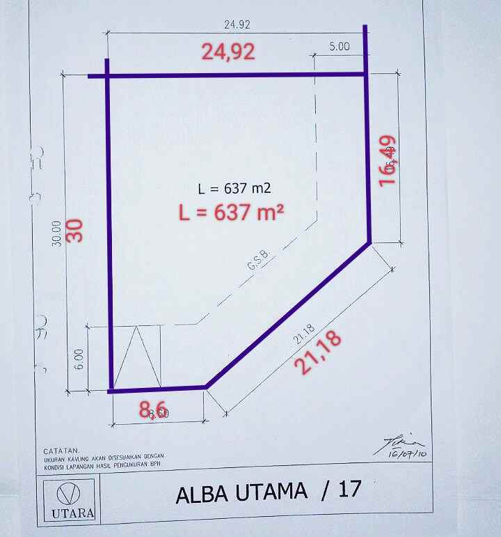 dijual tanah cluster renata alba