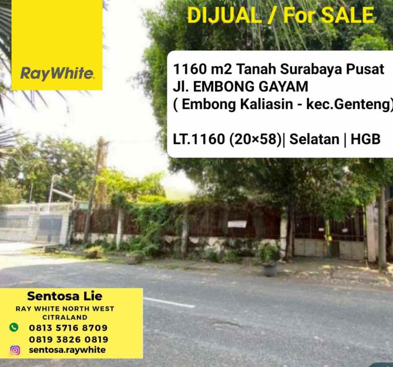 dijual tanah jalan embong gayam