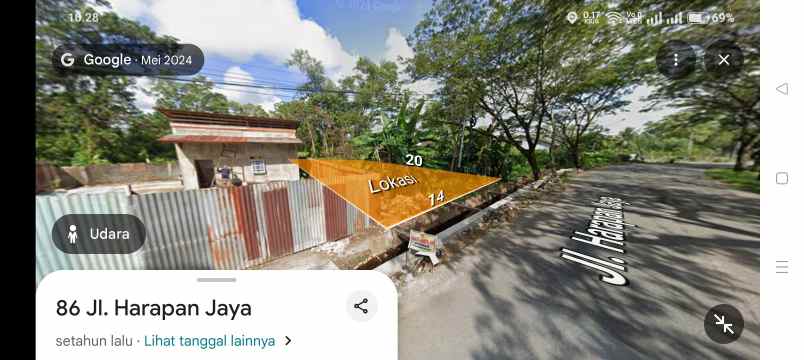 dijual tanah jalan harapan jaya