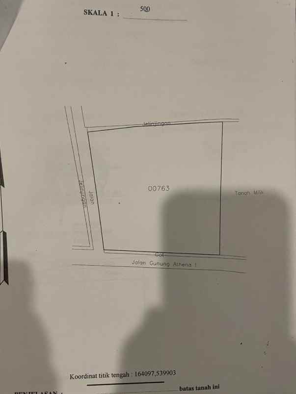 dijual tanah jl bidadari gn athena i