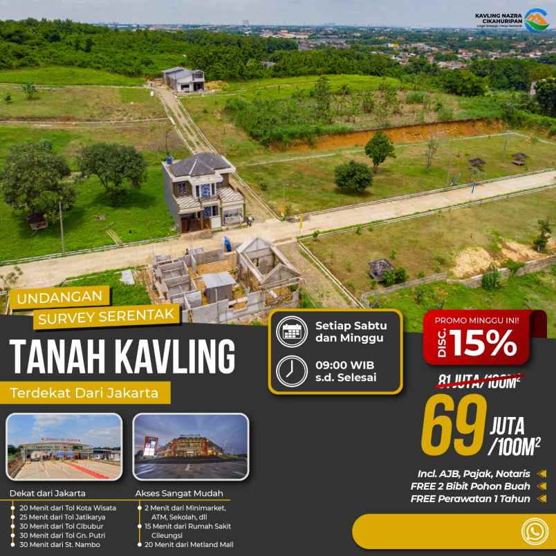 dijual tanah jl cikahuripan