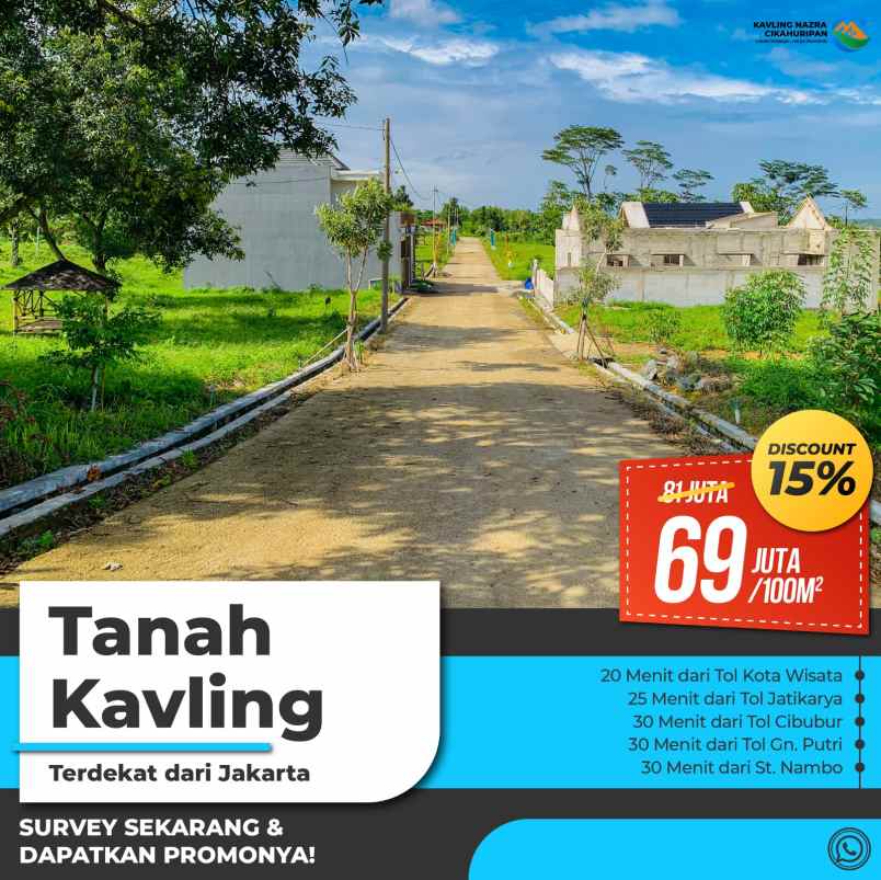 dijual tanah jl cikahuripan