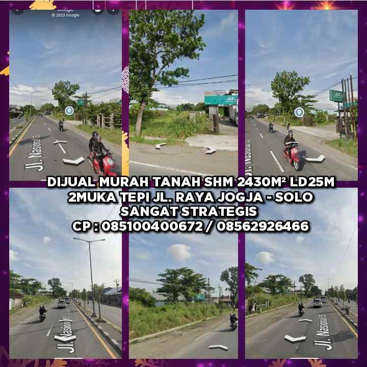 dijual tanah jl raya solo jogja ceper