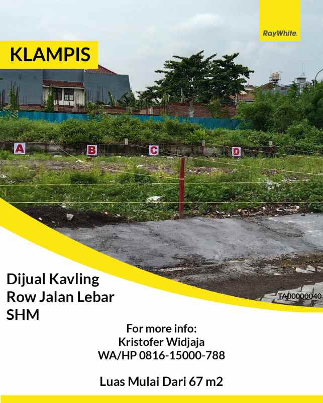 dijual tanah klampis aji surabaya