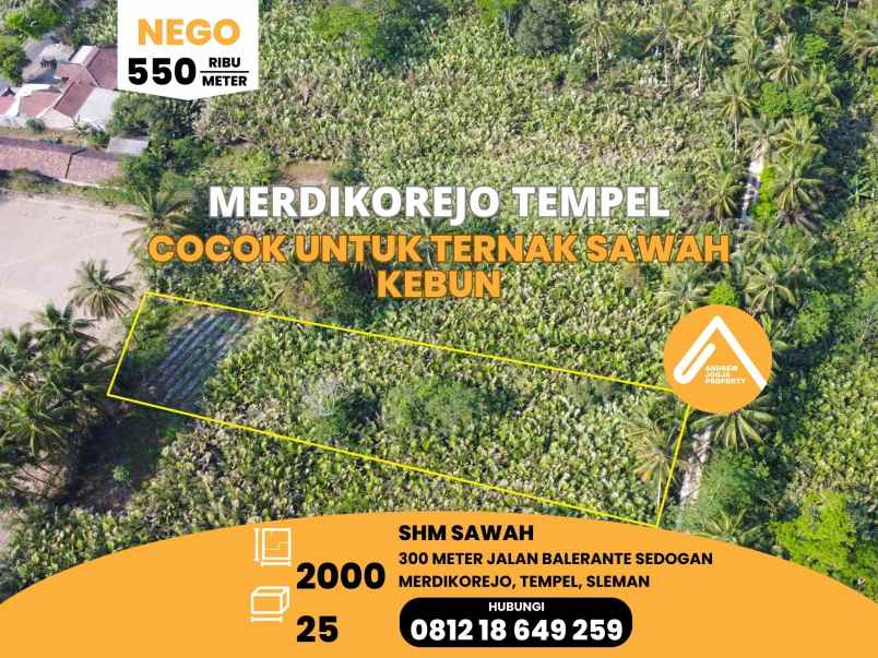 dijual tanah merdikorejo tempel sleman