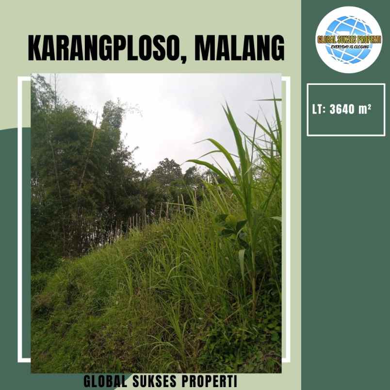 dijual tanah ngenep kec karangploso kab