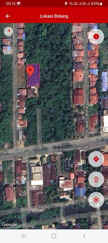 dijual tanah pal 5 gang makaro