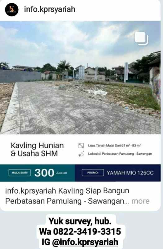 dijual tanah pamulang