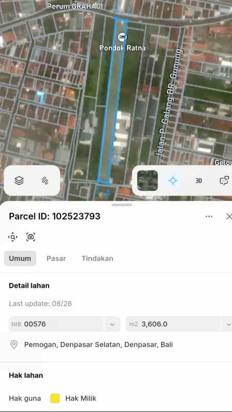 dijual tanah pemogan