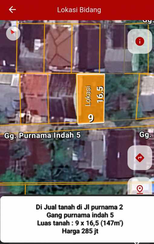 dijual tanah purnama indah 5