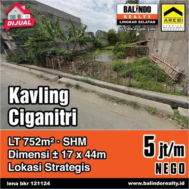 dijual tanah strategis di ciganitri