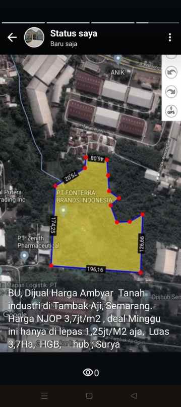 dijual tanah tambakaji