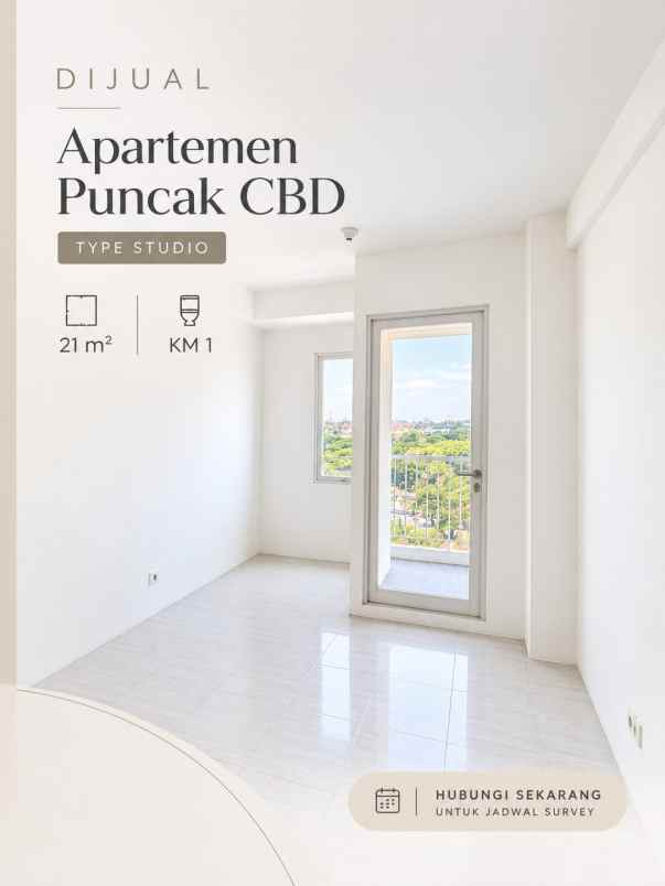 dijual unit studio murah apartemen puncak cbd