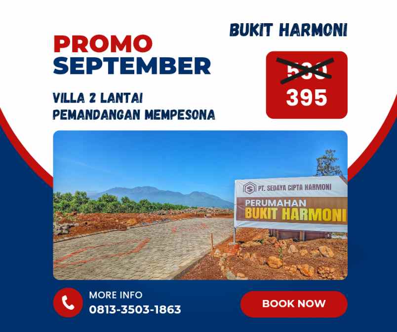 dijual villa bukit harmoni lokasi karangploso malang