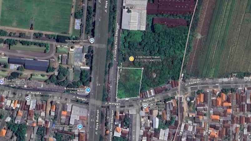 disewakan ruko gudang kantor jl frontage raya gedangan