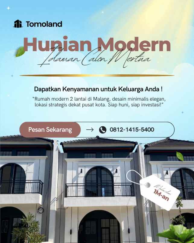 investasi kost malang kota 8 kamar dekat ub harga 1m