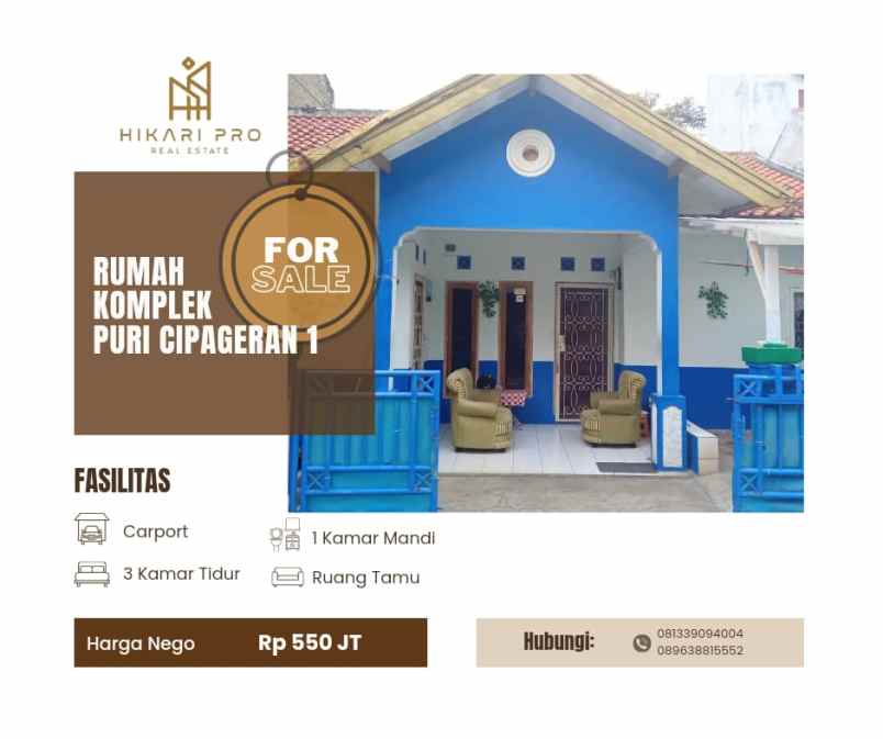 jual mendesak rumah murah di komplek puri cipageran 2