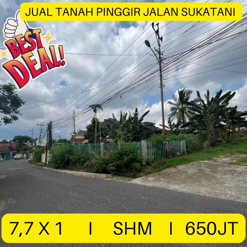 jual tanah pinggir jalan sukatani area mangkunegara