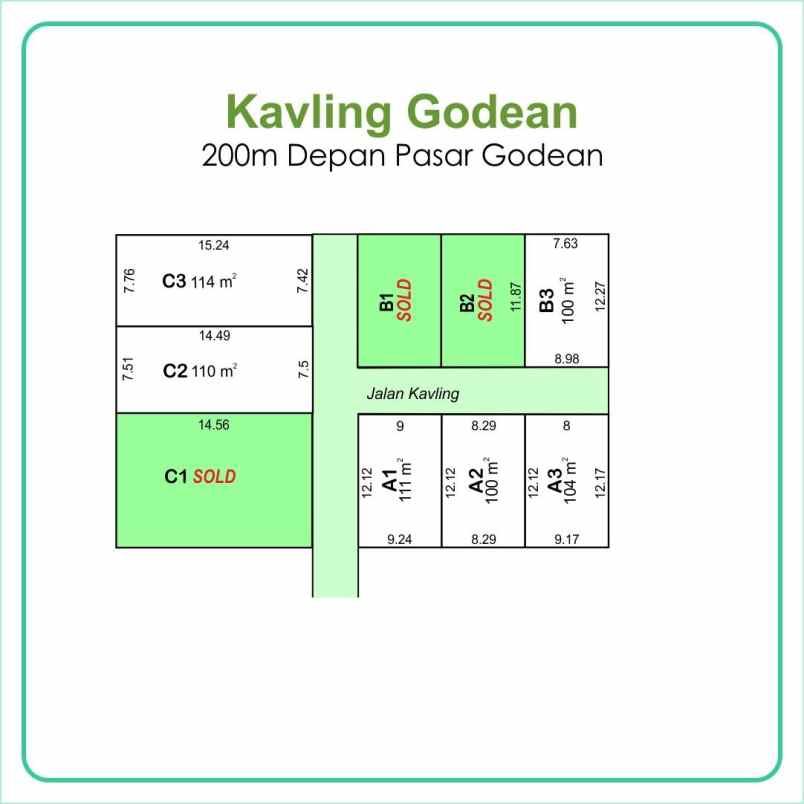 kavling dekat pasar godean 180 meter harga miring