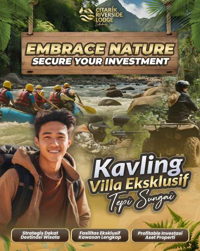 kavling villa ekslusif tepi sungai citarik