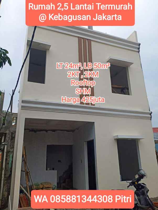 rumah 2 5 lantai paling murah di kebagusan jakarta