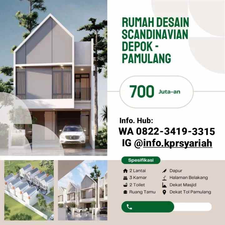 rumah 2 lantai scandinavian depok dekat univ pamulang