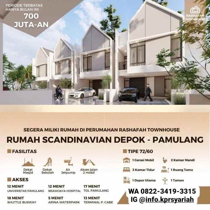 rumah 2 lantai scandinavian depok dekat univ pamulang