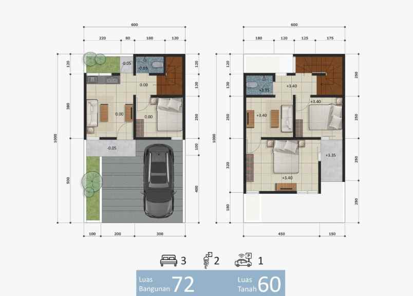 rumah 2 lantai scandinavian depok dekat univ pamulang