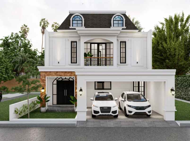 rumah classic modern 3 lantai cinere akses lebak bulus