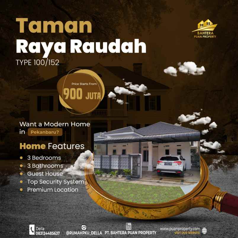 rumah di perumahan villa taman raya raudah pekanbaru