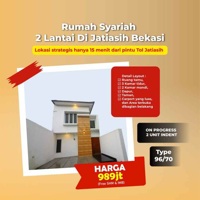 rumah jatiasih bekasi 2 lantai siap huni