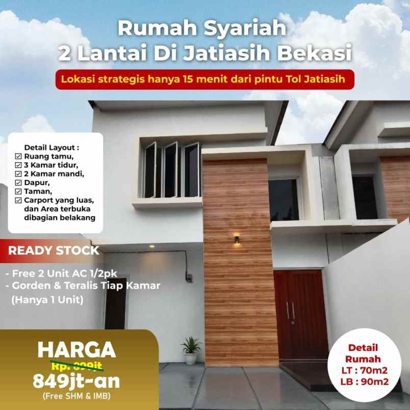 rumah jatiasih bekasi 2 lantai siap huni