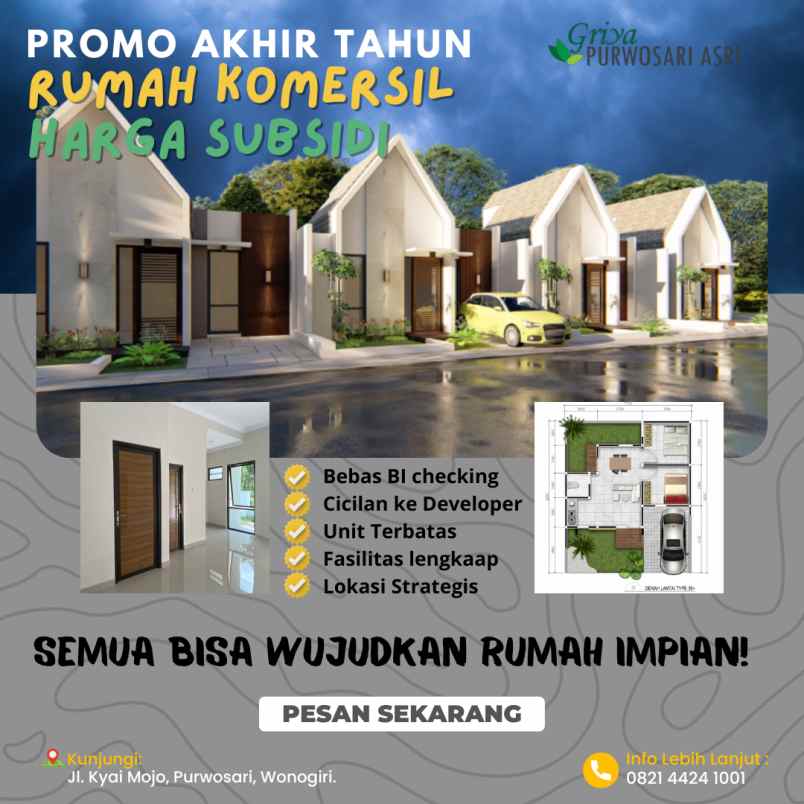 rumah komersil harga subsidi di wonogiri