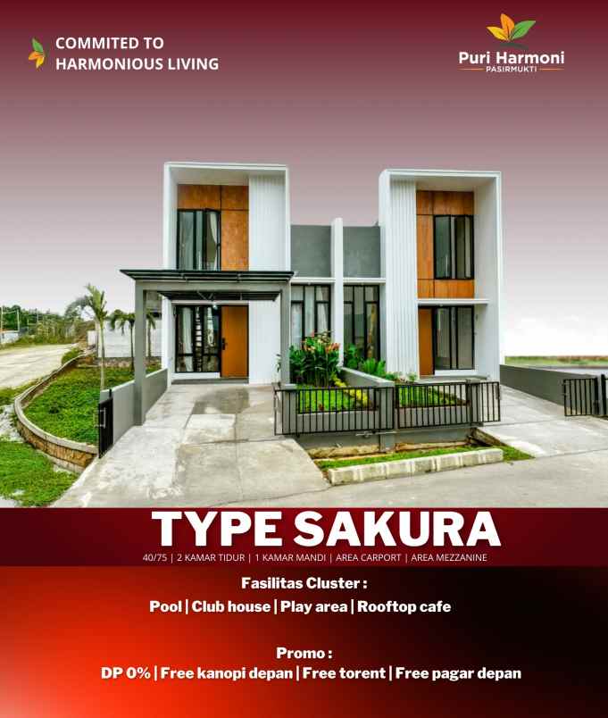 rumah komersil type sakura 40 75