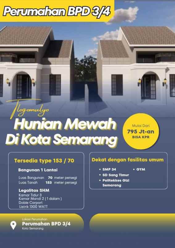 rumah luas siap huni perumahan bpd 3 4 tlogomulyo