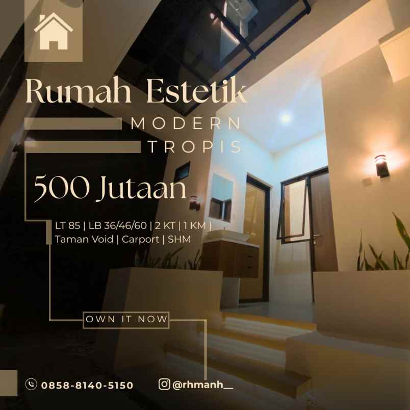 rumah modern tropis di sleman