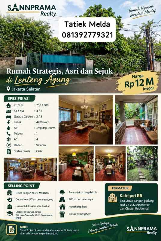 rumah stategis asri di lenteng agung