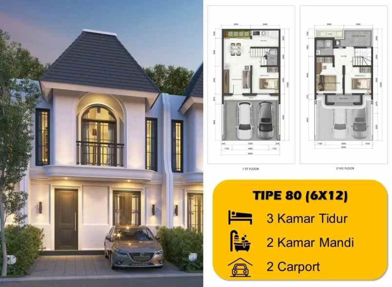 rumah termurah di jaksel 2 lantai harga 1 6m