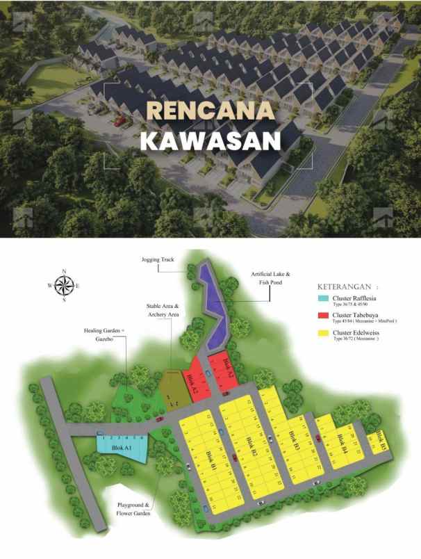 rumah villa desain skandinavia dekat wisata bogor