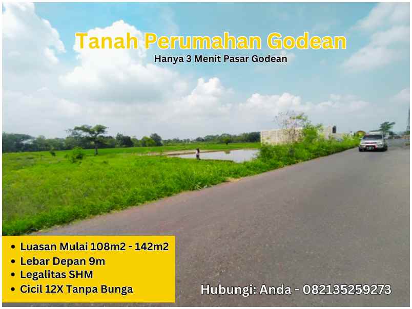 tanah kavling godean km 9 tepi jalan cicil 12x