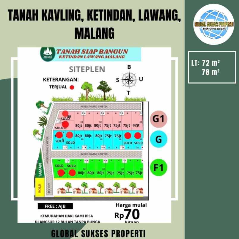 tanah kavling view pegunungan murah di lawang malang