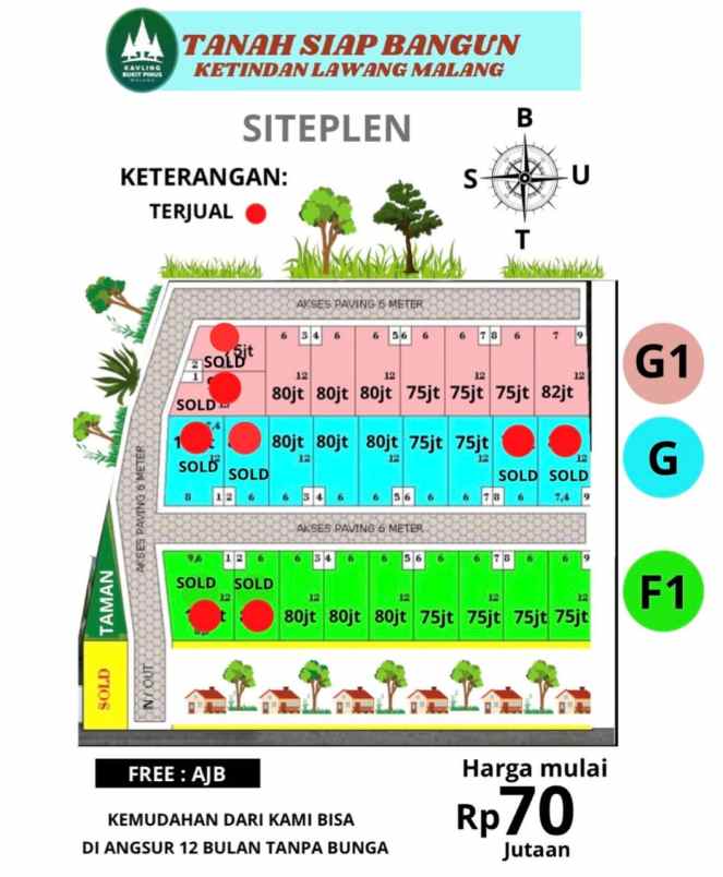 tanah kavling view pegunungan murah di lawang malang